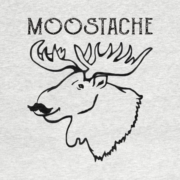 Moose-stache Funny Moose Mustache Artwork Gifts by Jozka